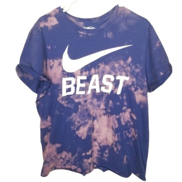 The Nike Tee Mens XL Purple Tie Dye Beast Shirt Dri Fit Athletic Cut Pullover - Picture 1 of 8